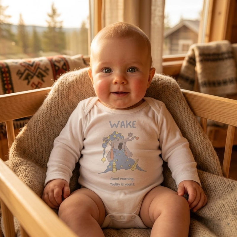 WAKE Baby Bodysuit | Bloom | Justmimmi (0-6 months)