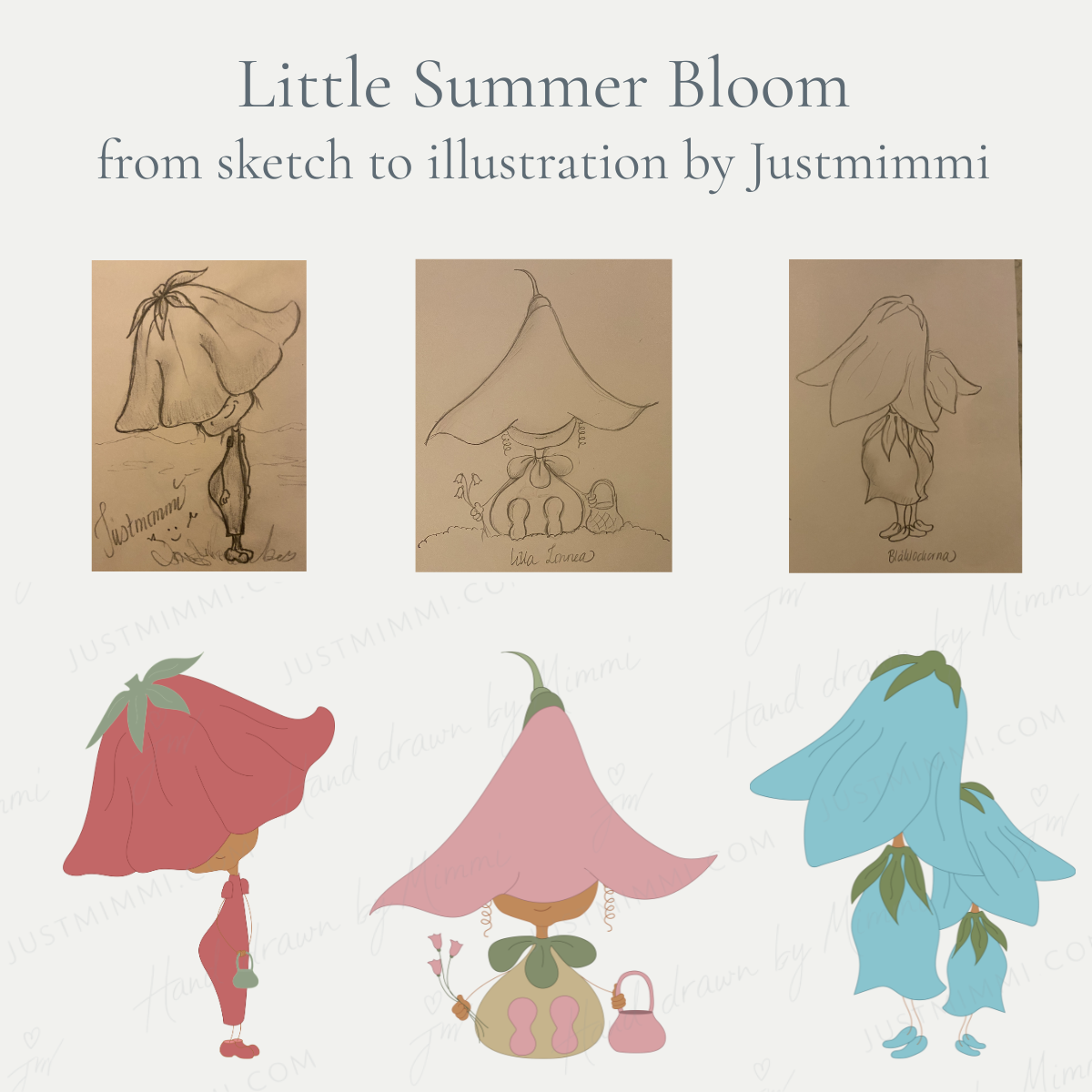Little Summer Bloom – From sketch to illustration