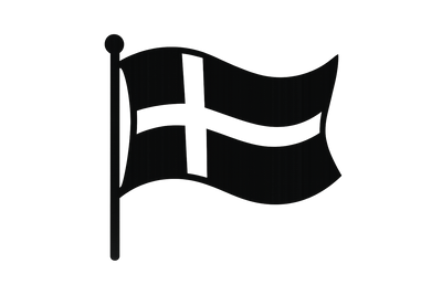 black logo of a swedish flag in the wind - simple transparent png