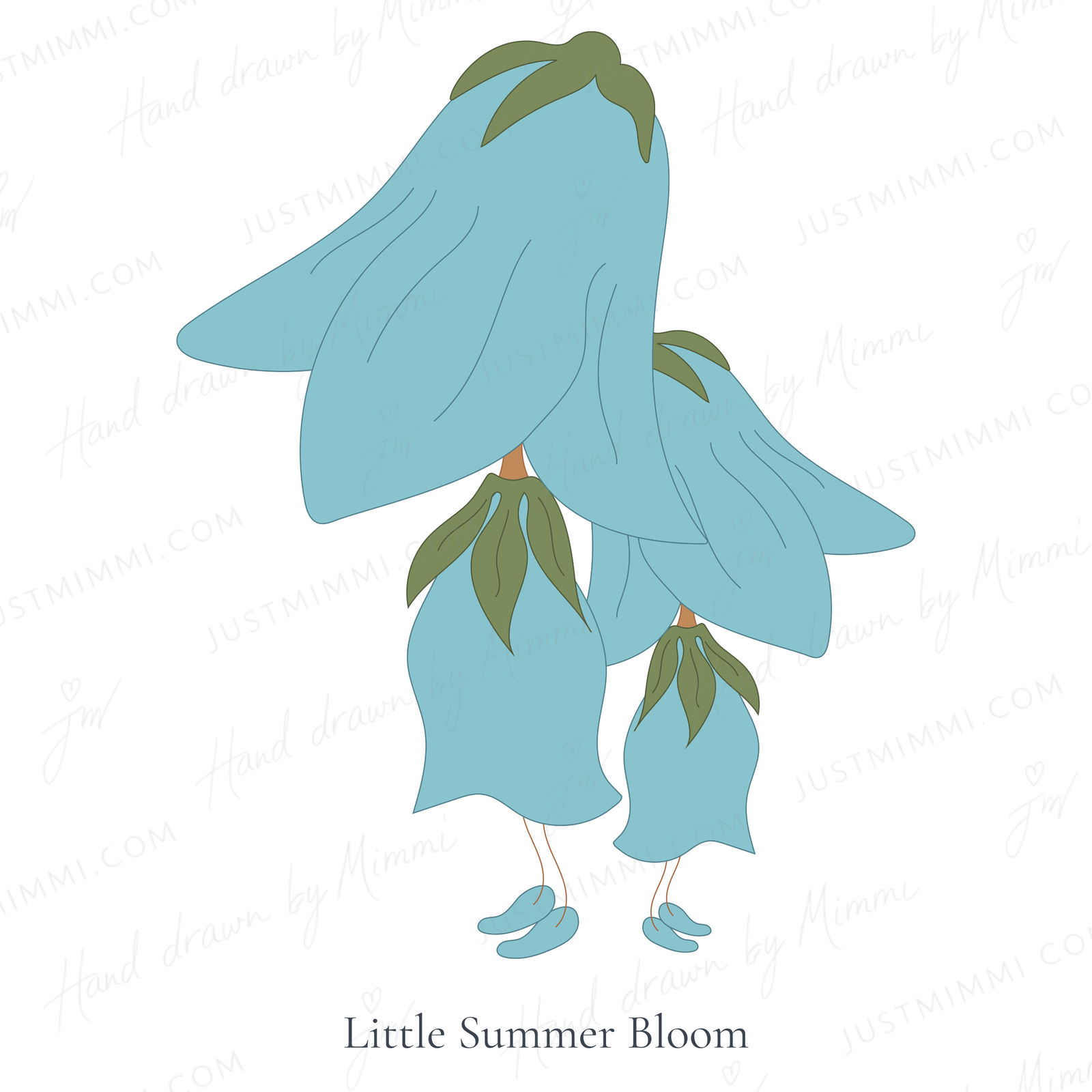 Bluebell hand-drawn illustration by Justmimmi