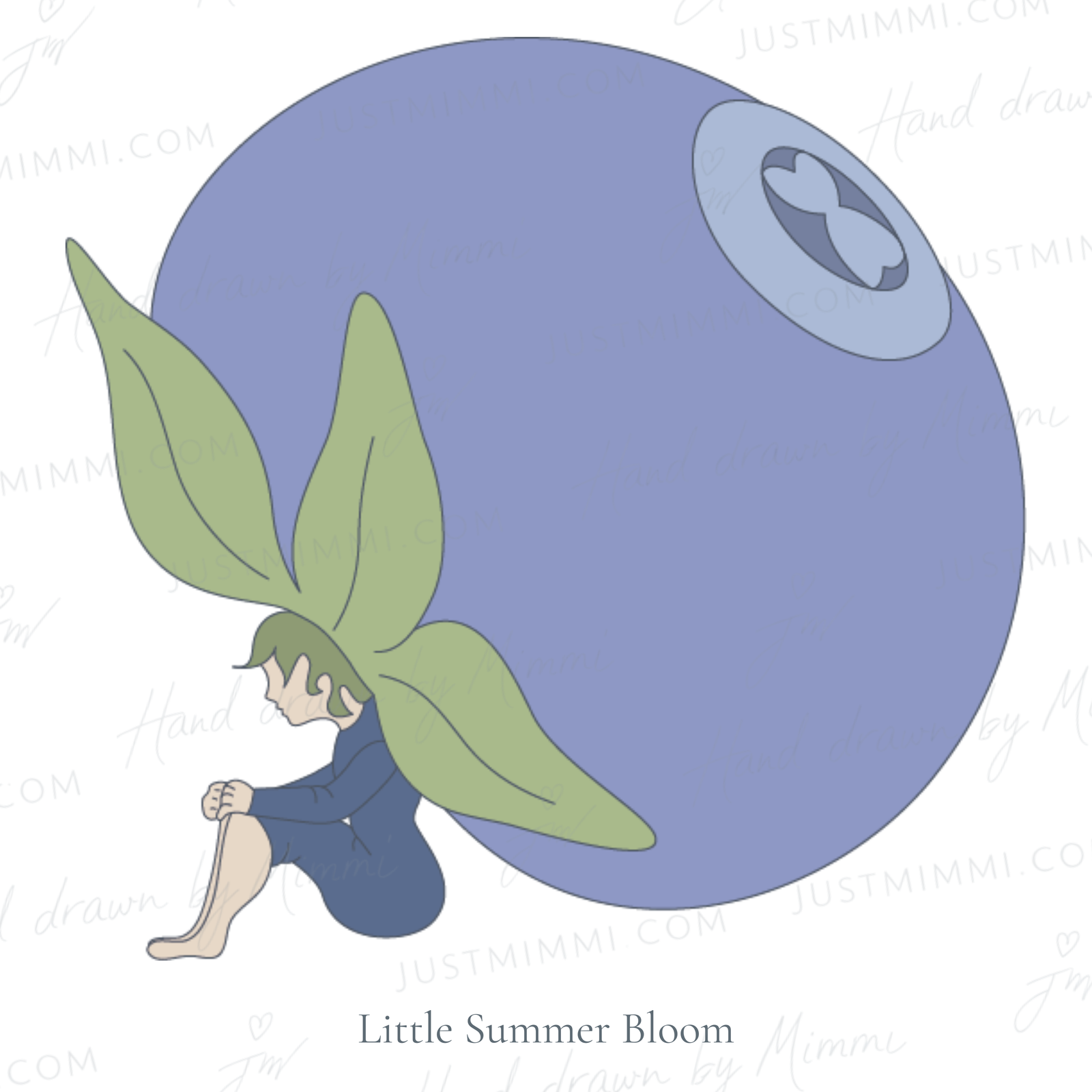 Blueberry Fairy hand-drawn illustration by Justmimmi