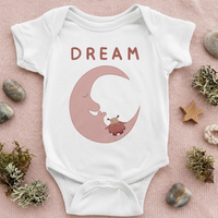 DREAMbaby bodysuit in white (6–18 months) with hand-drawn illustration by Justmimmi