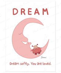 Dream moon illustration poster from the Bloom collection by Justmimmi