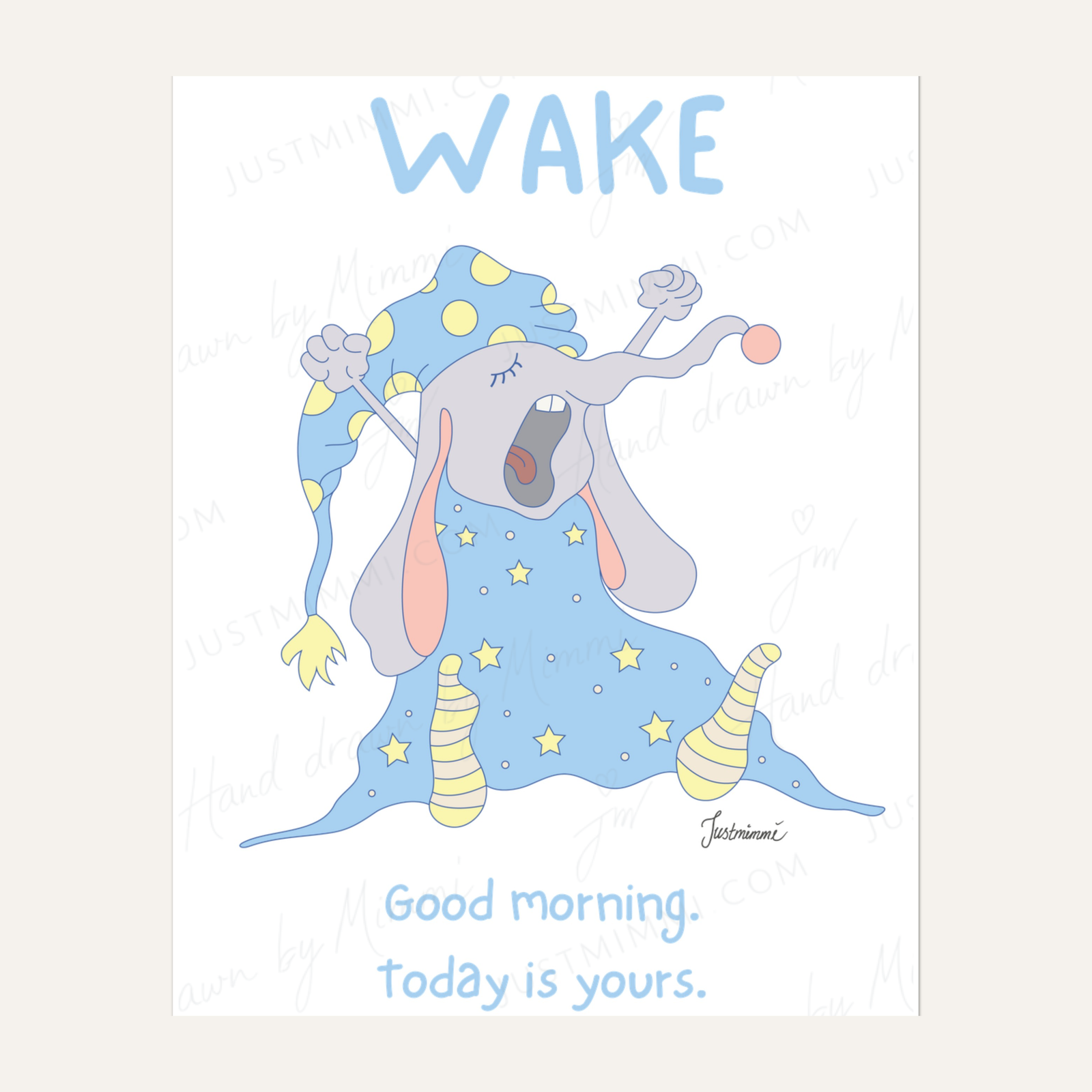 WAKE poster with hand-drawn illustration by Justmimmi
