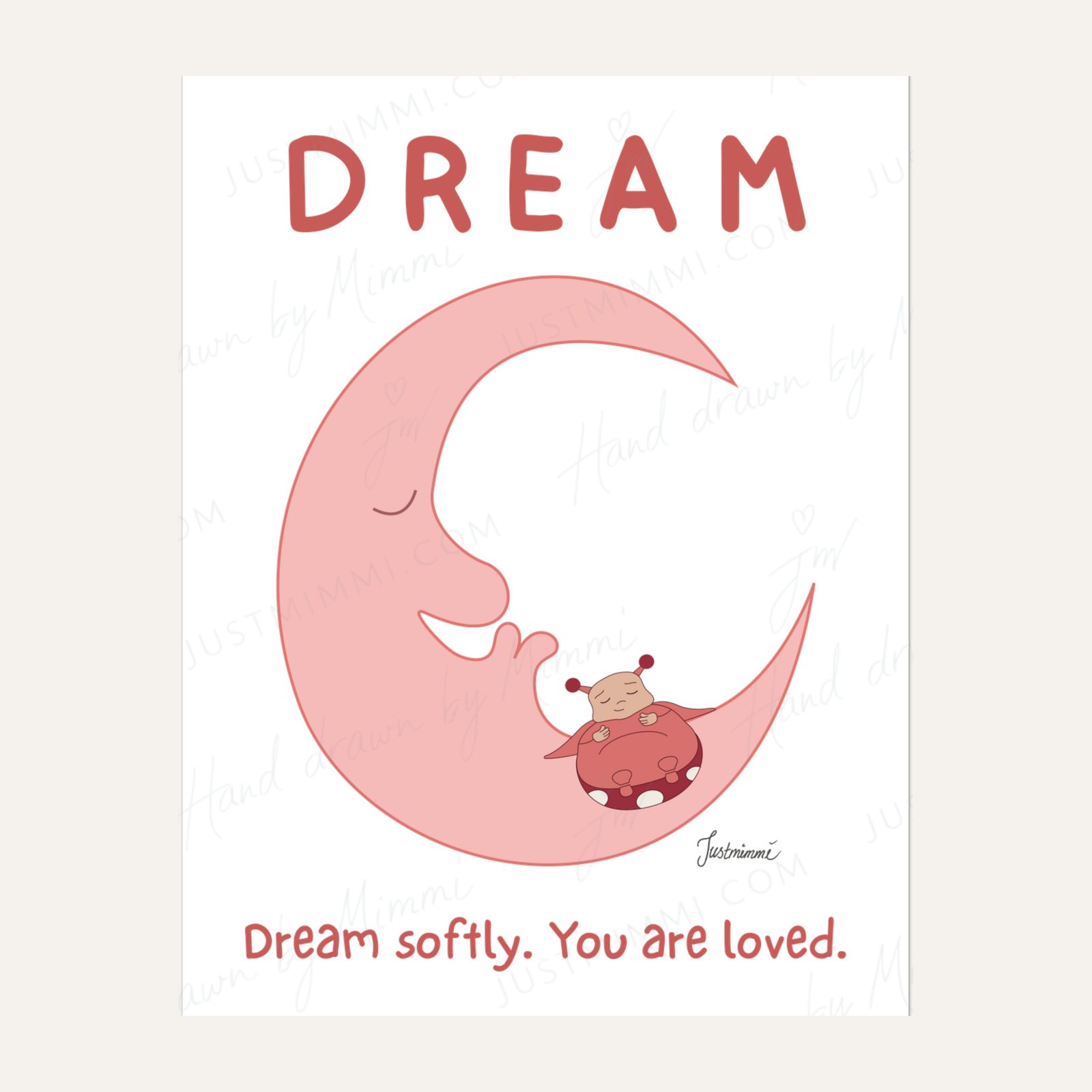 DREAM poster with hand-drawn illustration by Justmimmi