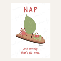 NAP poster with hand-drawn illustration by Justmimmi