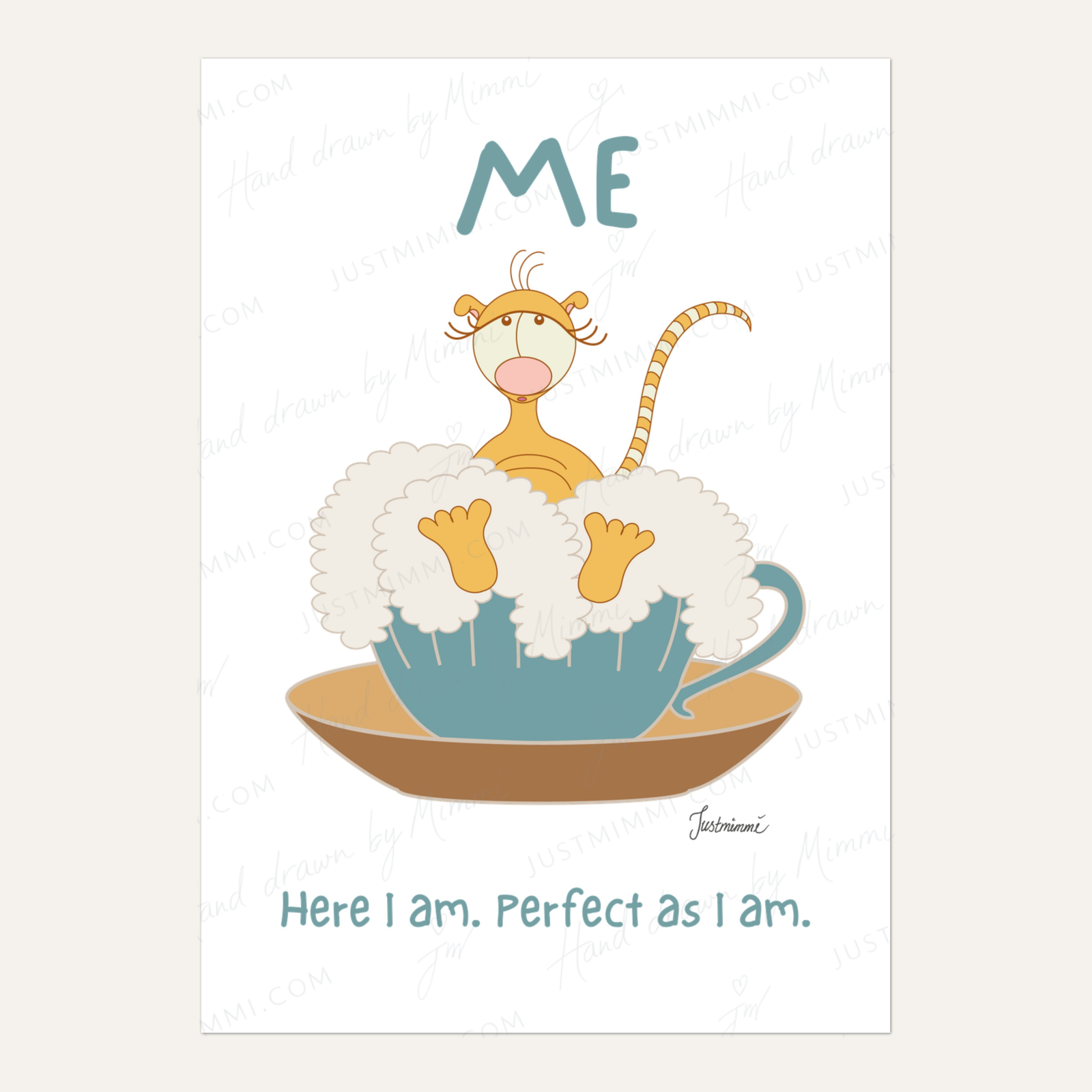 ME poster with hand-drawn illustration by Justmimmi