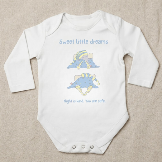 Sweet Little Dreams Baby Bodysuit in White (0-6 months)