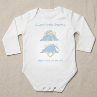 Sweet Little Dreamsbaby bodysuit in white (0–6 months) with hand-drawn  illustration from the Bloom collection by Justmimmi