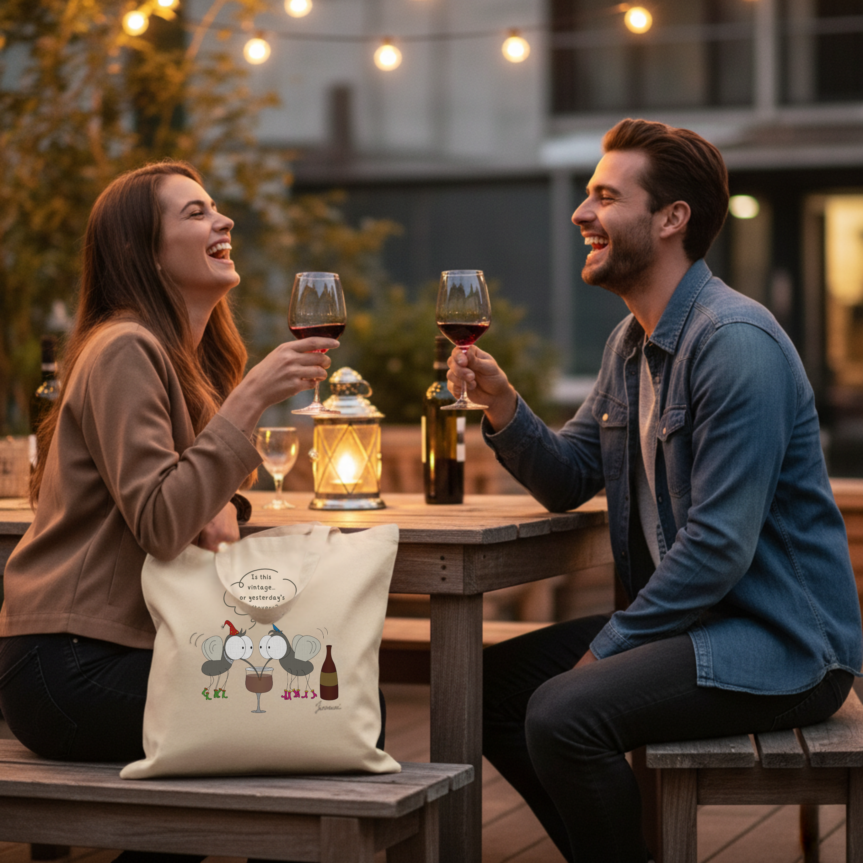Flies Drinking Wine — Tote Bag