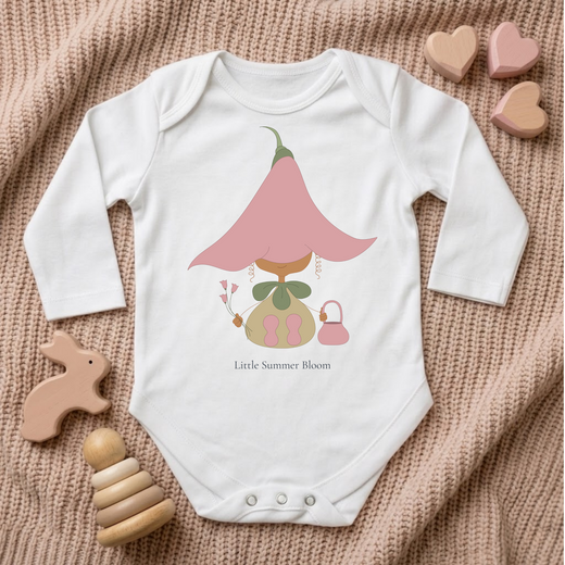 Twinflower Baby Bodysuit | Bloom | Justmimmi (0-6 months)